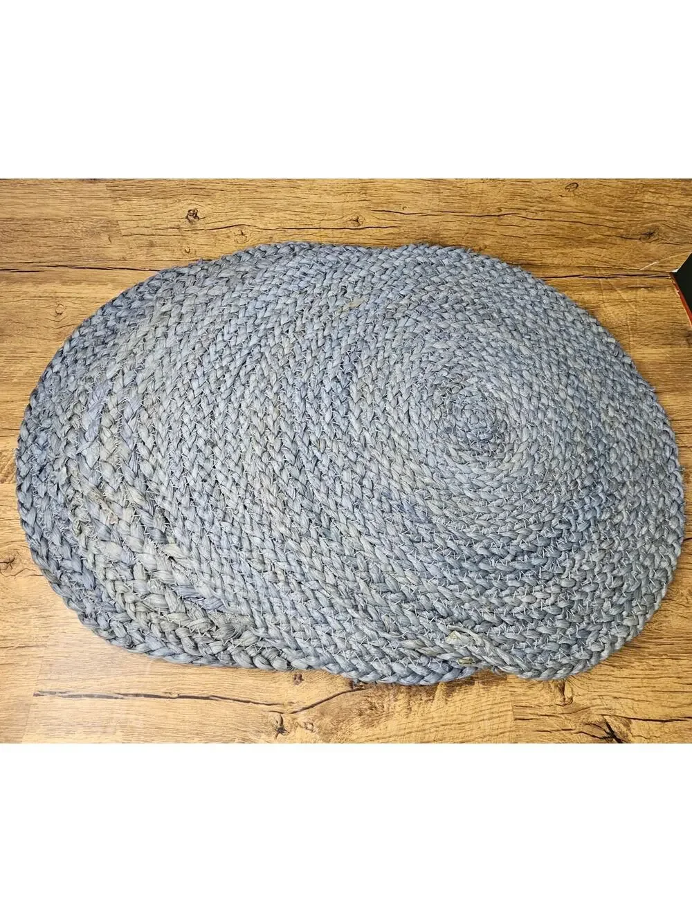 NWT Threshold Woven Blue Grey Round Place Mat Charger Dining